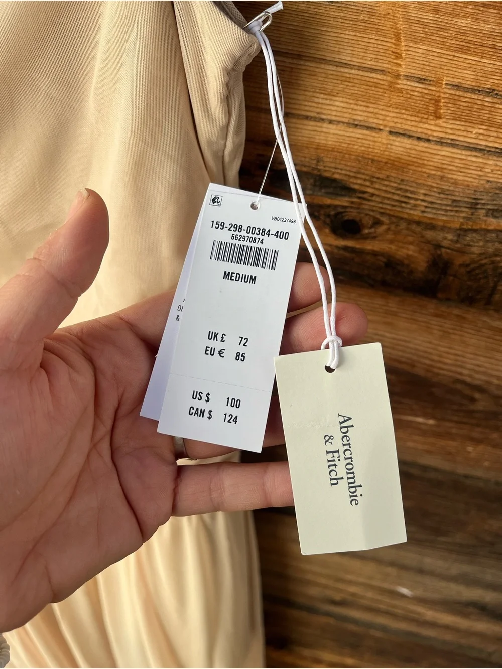 ABERCROMBIE & FITCH | NWT Sleeveless Beige Tan Chiffon Maxi Dress M
